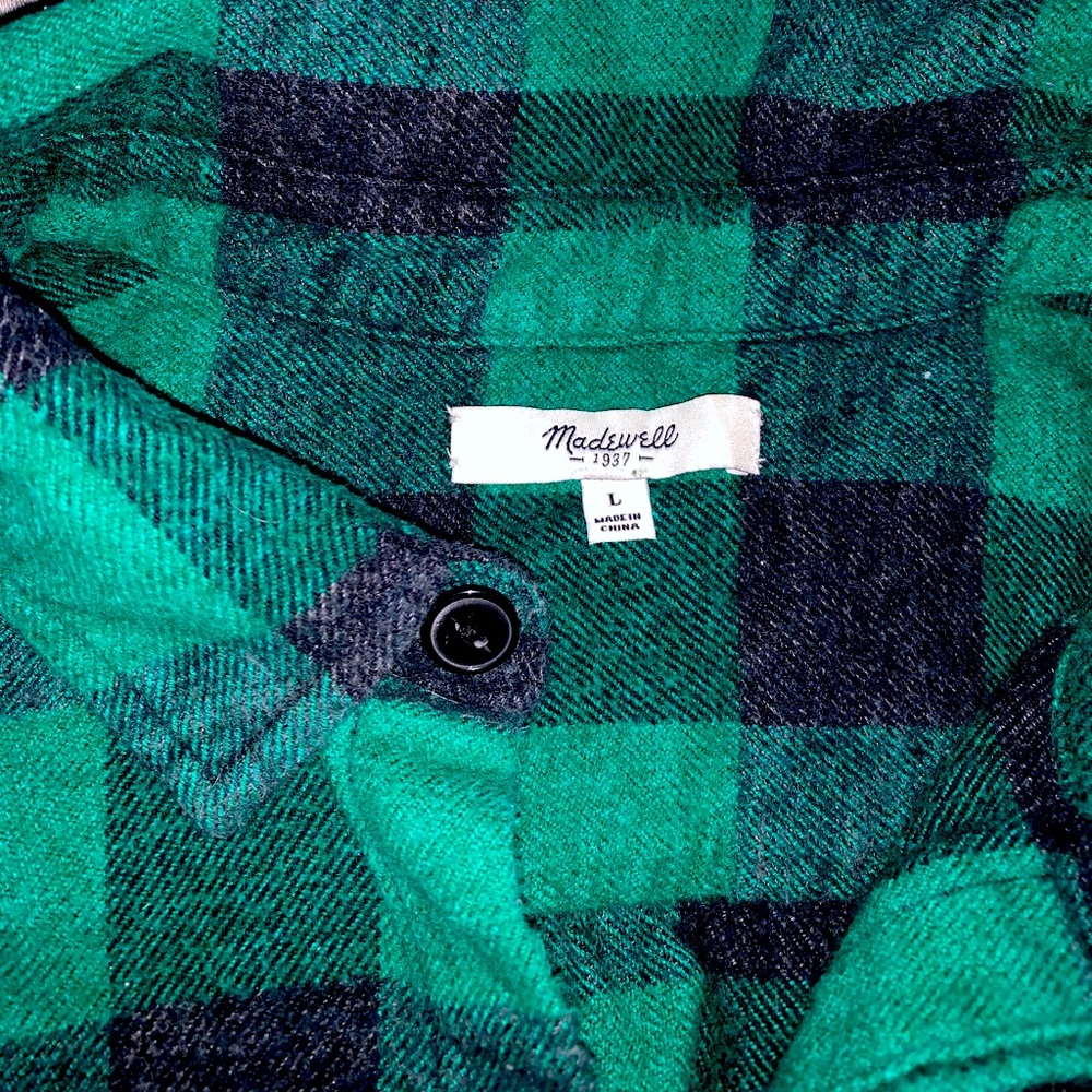 Madewell L flannel green